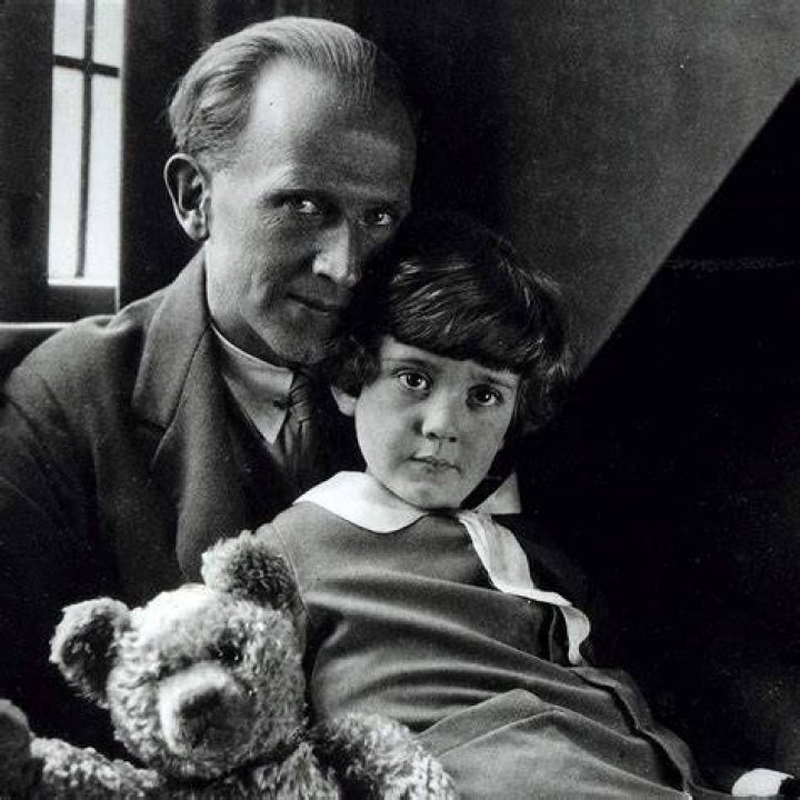 AA Milne with his son Christopher Robin, who inspired the books