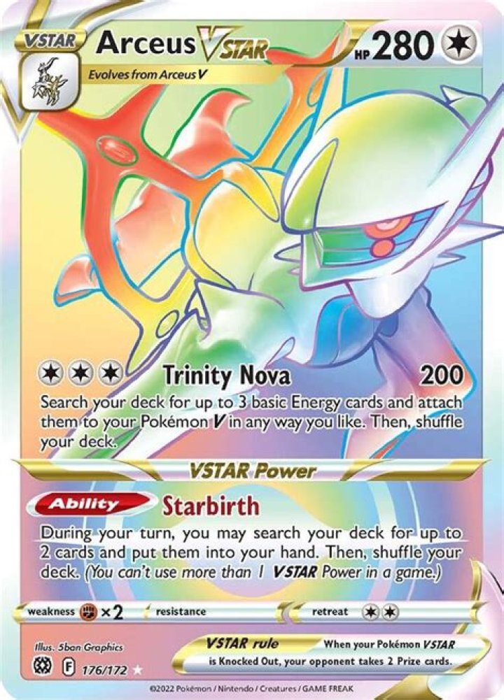 Arceus VSTAR (Secreto) en Pokémon TCG: Zenith Crown.