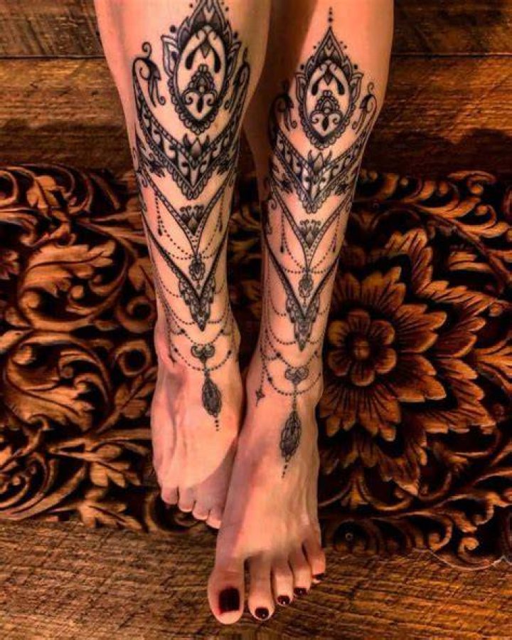 A.tatts . Chandelier Foot Tattoo