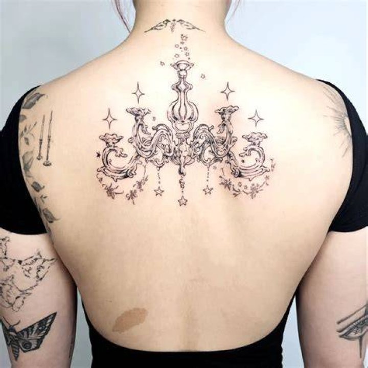 Back Chandelier Tattoo Tiranattooing