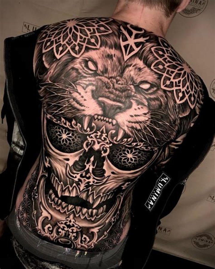 Back Tattoos For Men Black Raven In Flight