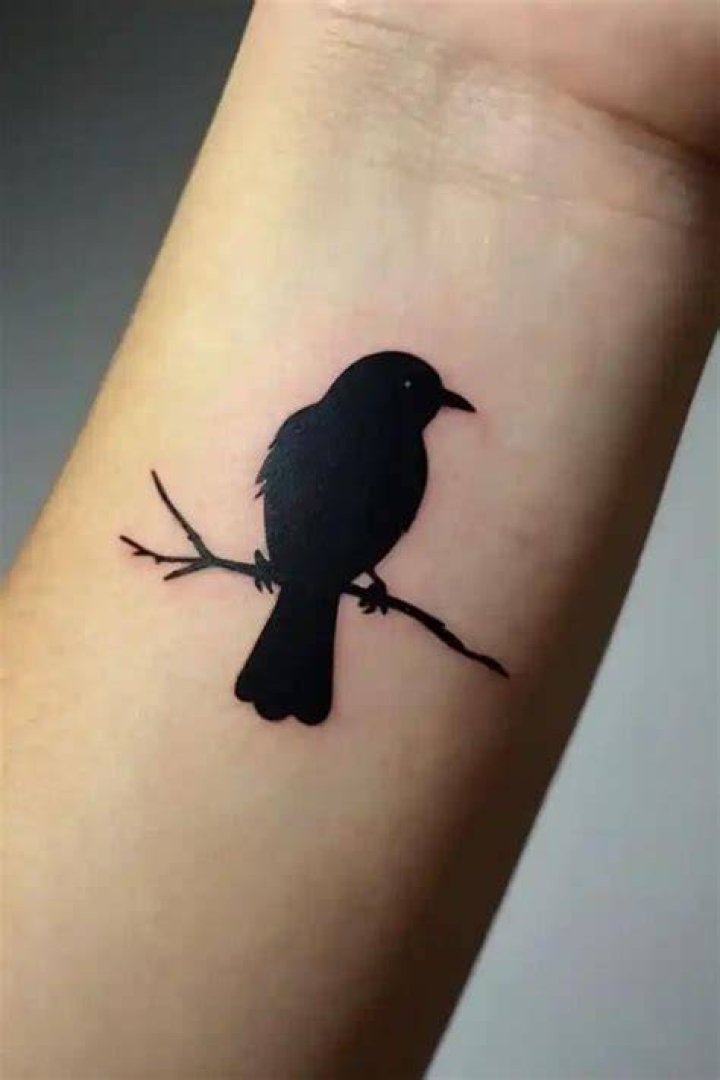 Black Small Bird Tattoos Memorial Fields