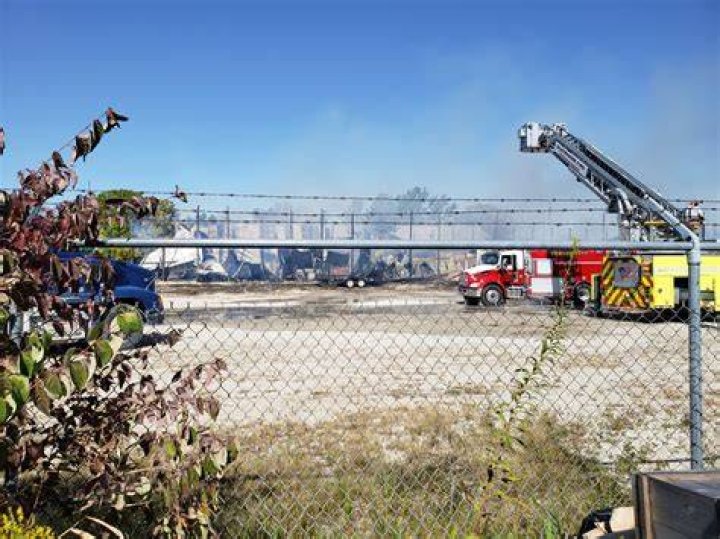 Crews fighting large fire in Milan