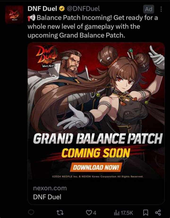 DNF Duel Update 1.11 Patch Notes