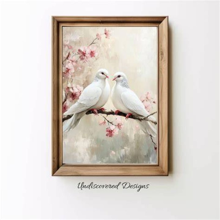 Doves & cherry blossoms