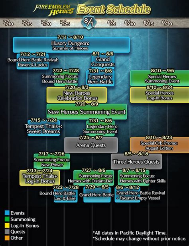 fire emblem heroes event calendar