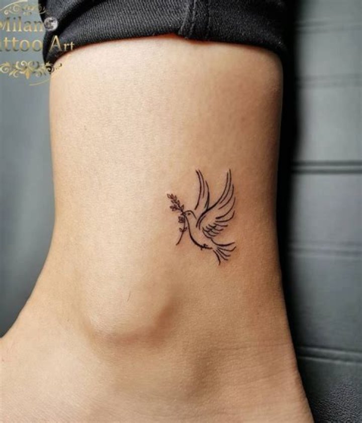 Flying Key Peace Dove Tattoo For Men