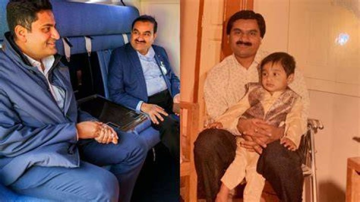 Gautam Adani with his father