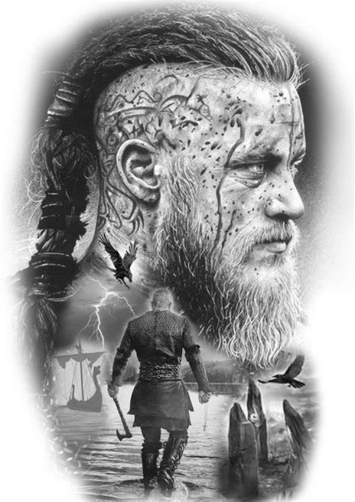 Half Sleeve Ragnar Mens Tattoo Ideas