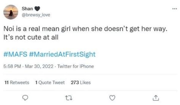MAFS viewer tweet 