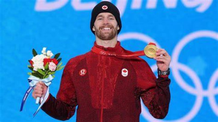 Max Parrot winning silver medal at the Olympics