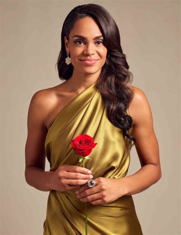 Michelle Young on The Bachelorette season 18 smiling against white background