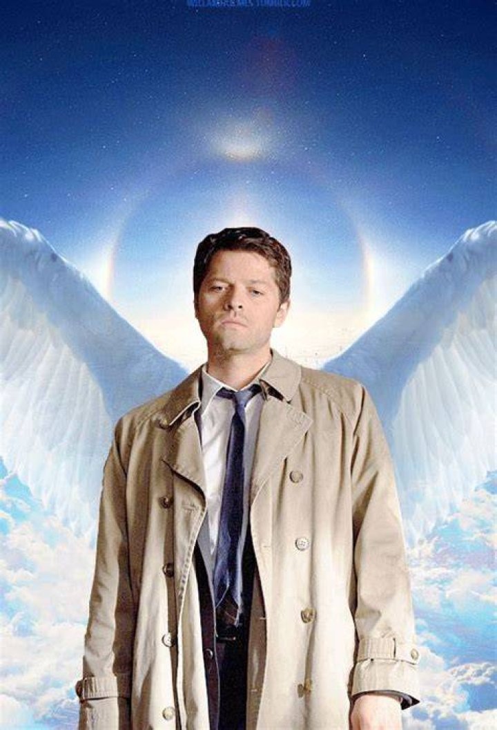 Misha Collins as Castiel and his wings on Supernatural