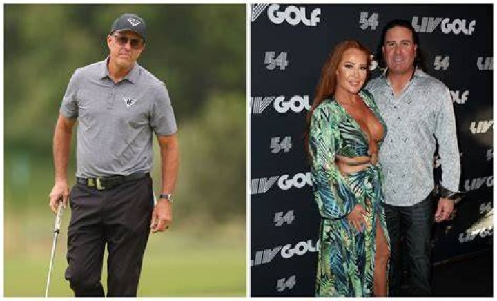 Phil Mickelson And Pat Perez Talking To Each Other