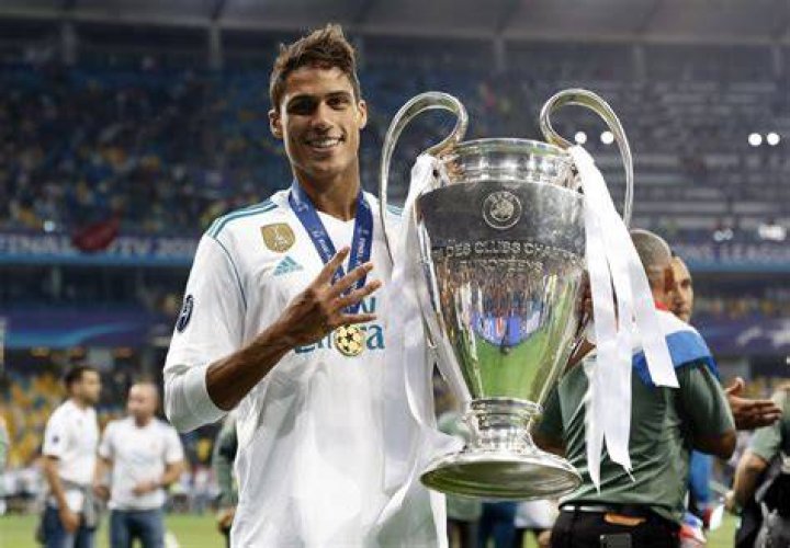 Raphael Varane with the UEFA Champions League Trophy