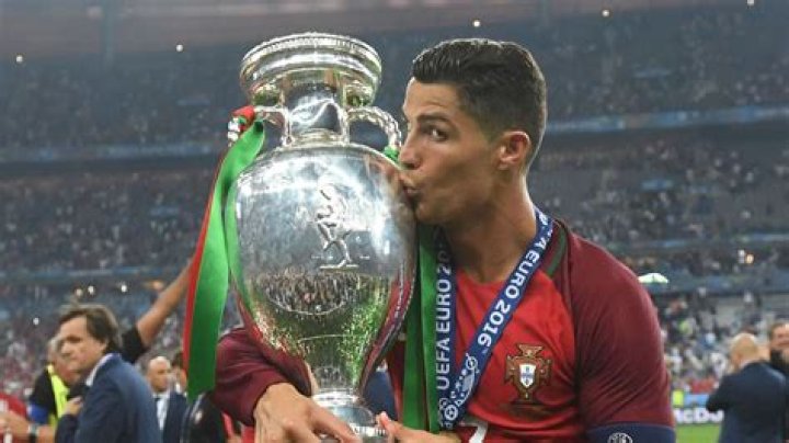 Ronaldo with Euro Cup trophy
