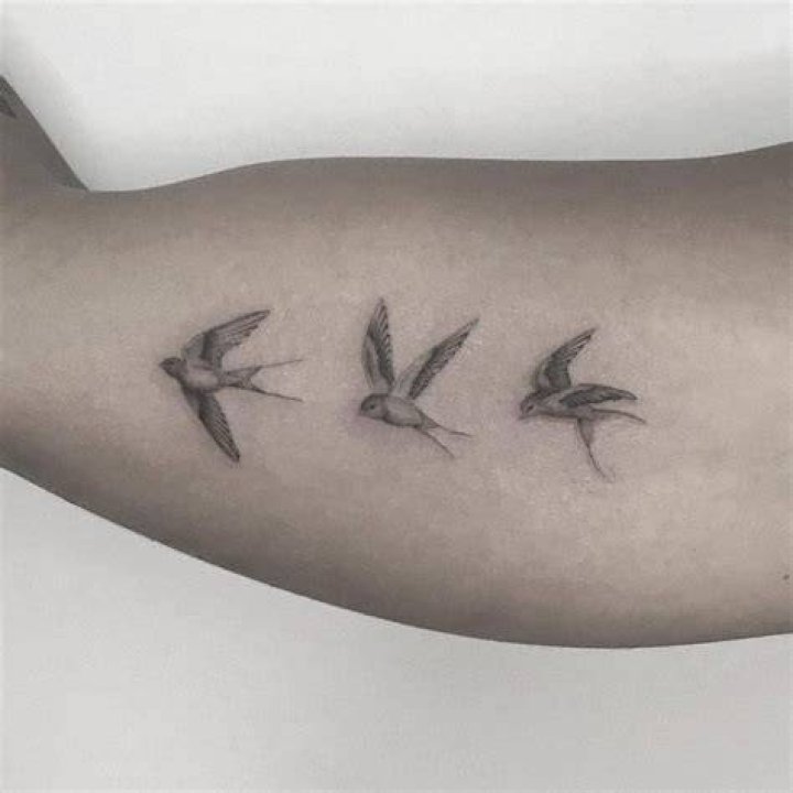 Small Bird Upperarm Tattoos Melro Art