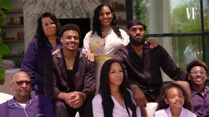 With his family
