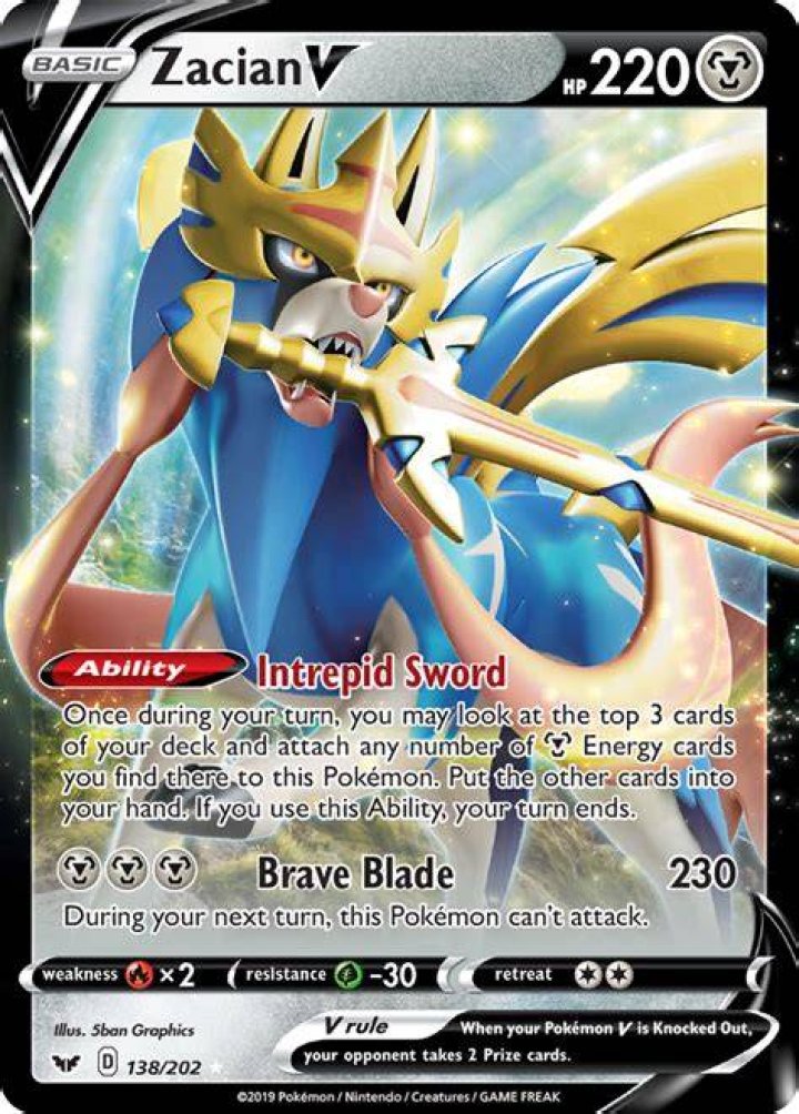 Zacian V en Pokémon TCG: The Crown Summit.